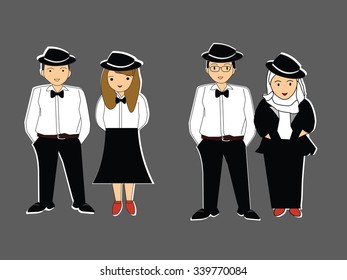 Couple black white