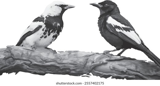 A couple black and white bird silhouette eps and illustrations