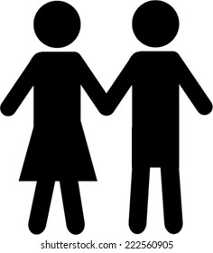 Couple black and white icon