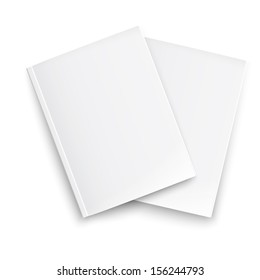 Couple of blank closed magazines template on white background with soft shadows. Ready for your design. Vector illustration. EPS10.