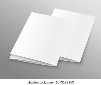 Couple of blank closed magazines template on white background with soft shadows. Ready for your design. Isolated vector illustration.