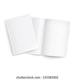 Couple of blank magazines template. on white background with soft shadows. Ready for your design. Vector illustration. EPS10.