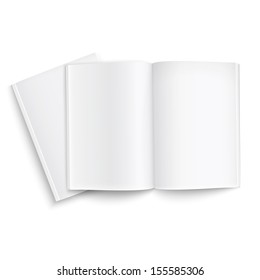 Couple of blank magazines template. on white background with soft shadows. Ready for your design. Vector illustration. EPS10.