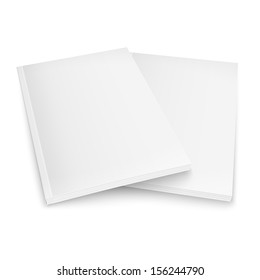 Couple of blank magazines template on white background with soft shadows. Ready for your design. Vector illustration. EPS10.