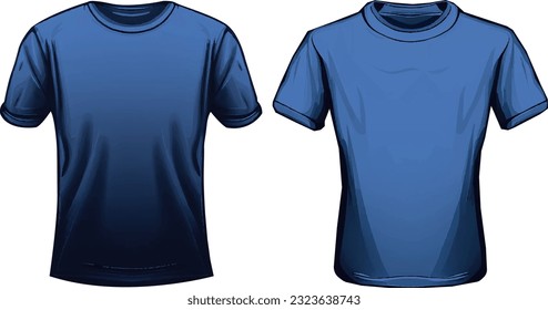 A couple of blue blank t shirt mockup template design . Blue t shirt mockup . Blank t shirt template . T-shirt mockup . Blue t shirt . Blue tee . Light t-shirt design display mockup . tshirt display