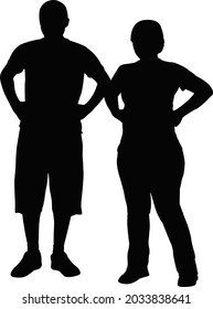 a couple body silhouette vector