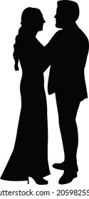 ein Paar Körper-Silhouette-Vektorgrafik