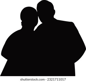 a couple body silhouette vector