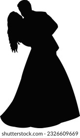 un vector de silueta de dos cuerpos