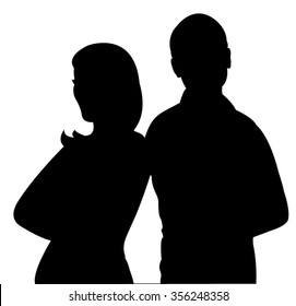a couple body silhouette vector