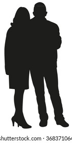 a couple body silhouette vector