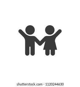 Couple boy and girl child icon