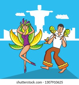 couple brazilian dancers characters