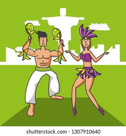 couple brazilian dancers characters