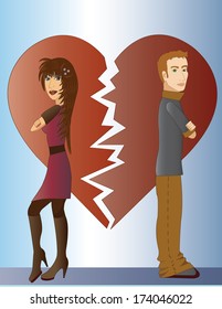 Couple with broken heart 