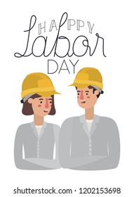 couple of builder celebrating the labor day avatar character