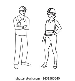 couple of builders constructors workers characters