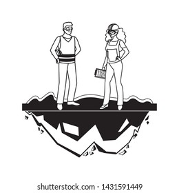 couple of builders constructors workers characters