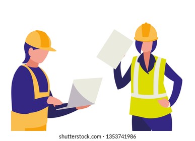 couple of builders working