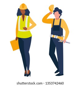 couple of builders working