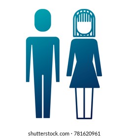 couple business man and woman standing 