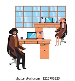 couple of business in the work office avatar character