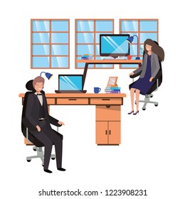 couple of business in the work office avatar character