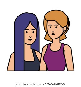couple businesswomen avatars characters