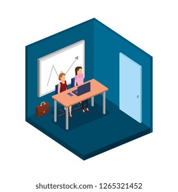couple businesswomen in the office