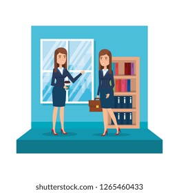 couple businesswomen in the office