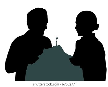 couple buy sweater vector