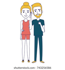 couple calling with smartphone
