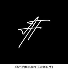 Couple Capital Letters AF Signature Style Cursive Calligraphy