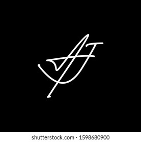 Couple Capital Letters AJ Signature Style Cursive Calligraphy