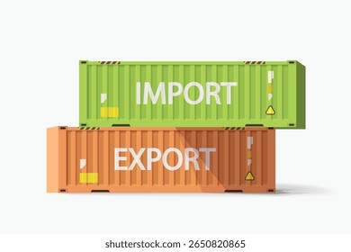 paar Frachtcontainer mit schattenweißem Rücken