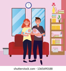 couple carrying babys