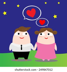 couple cartoon made in vector 