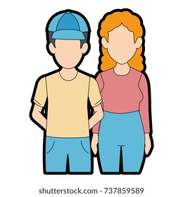 couple casual avatars characters