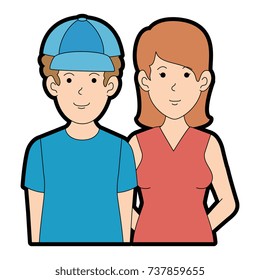 couple casual avatars characters