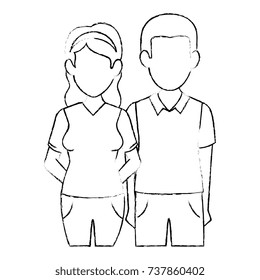 couple casual avatars characters