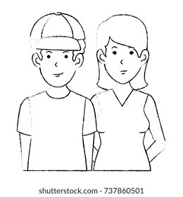 couple casual avatars characters