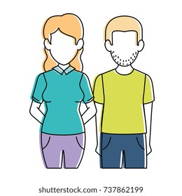 couple casual avatars characters