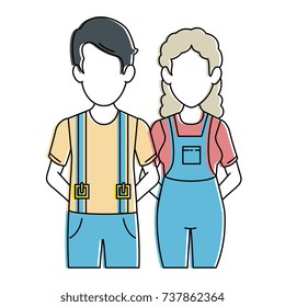 couple casual avatars characters