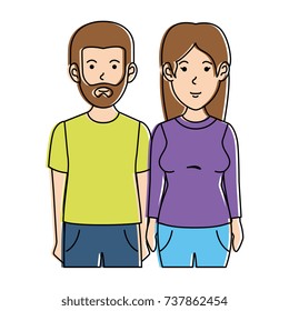 couple casual avatars characters