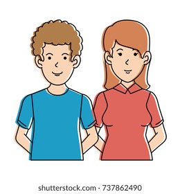 couple casual avatars characters