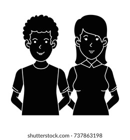 couple casual avatars characters