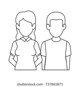 couple casual avatars characters