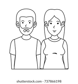 couple casual avatars characters