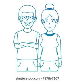 couple casual avatars characters