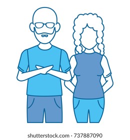 couple casual avatars characters
